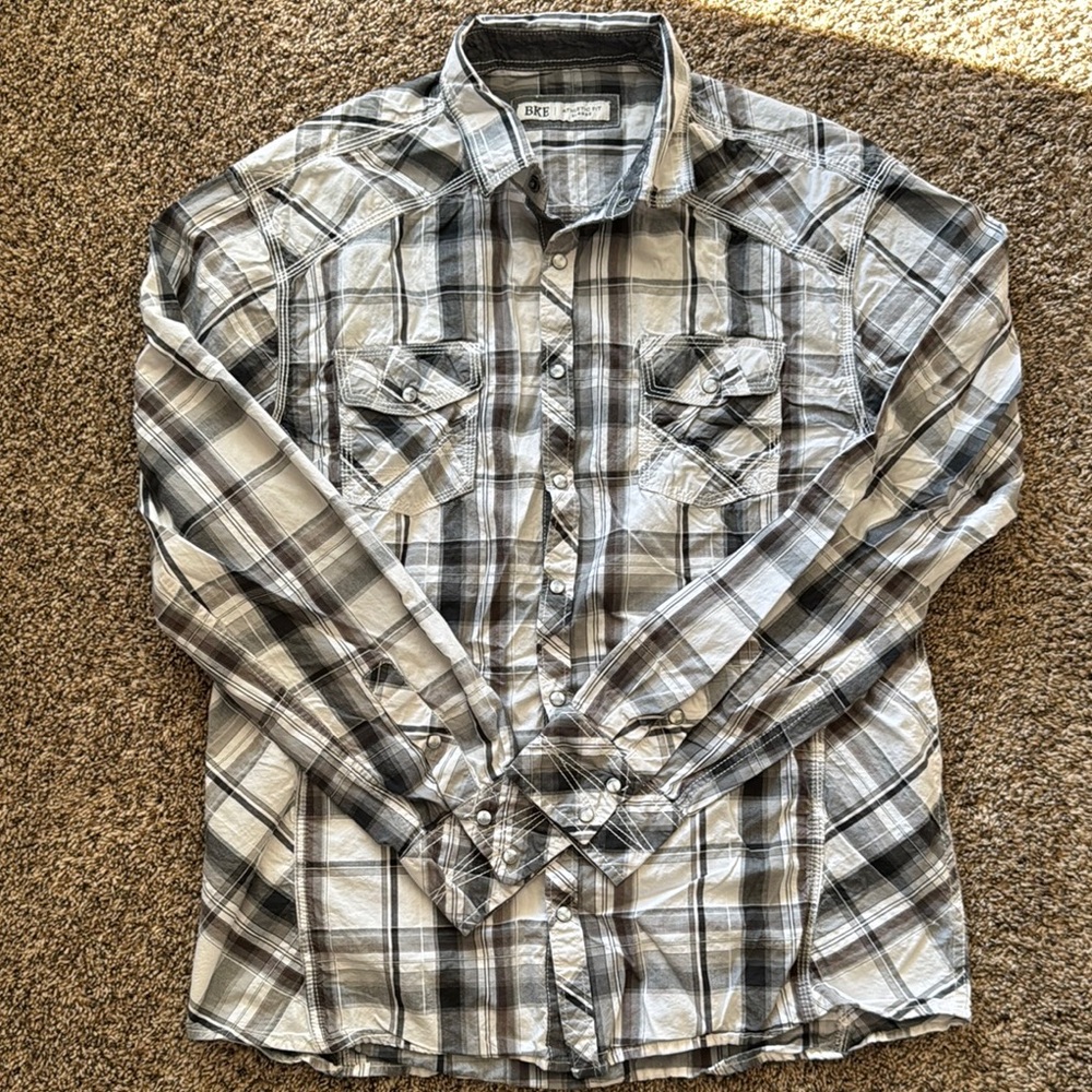 BKE Athletic Fit Plaid Shirt - XL